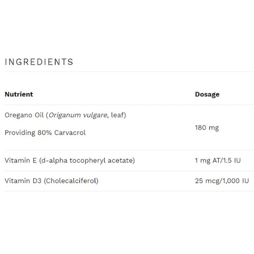 Jamieson Oregano Oil with Vitamin D & E Extra Strength