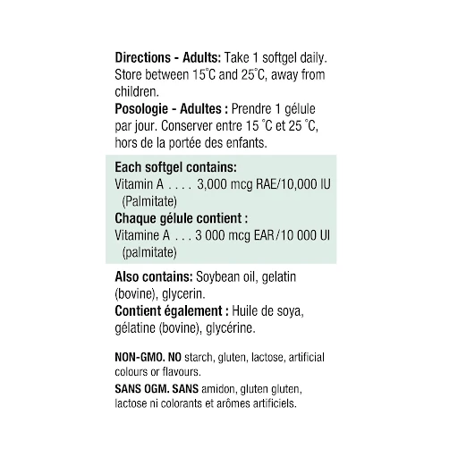 Jamieson – Vitamin A 10,000 IU | 100 Softgels