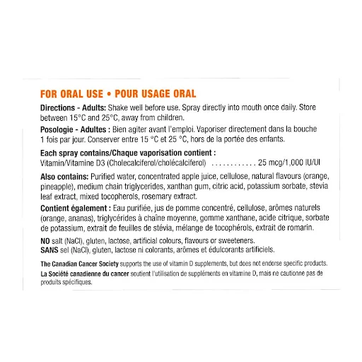 Jamieson Vitamin D Spray Natural Orange